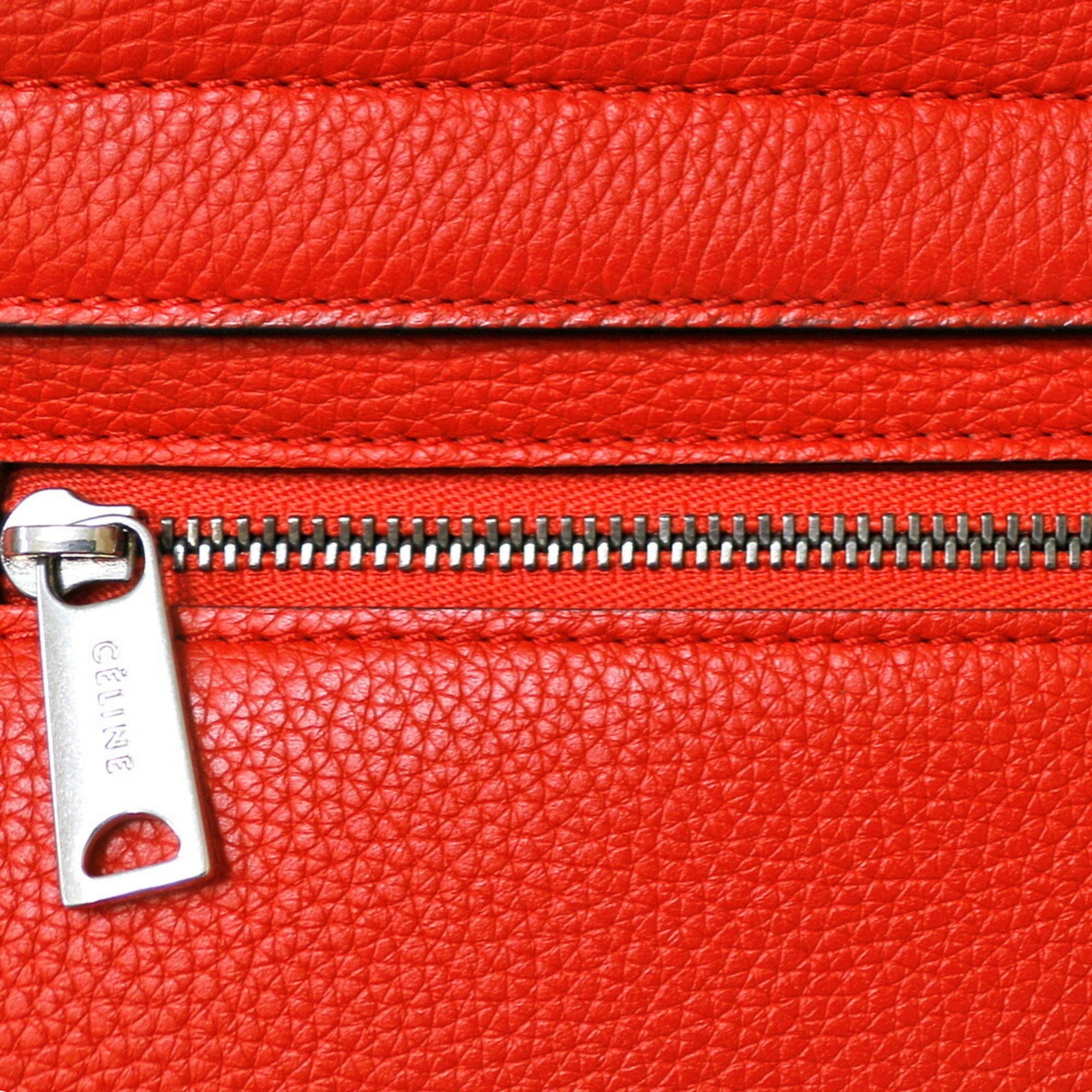 Pre-Owned Celine Trapeze Handbag Leather Orange Women's CELINE (Fair)