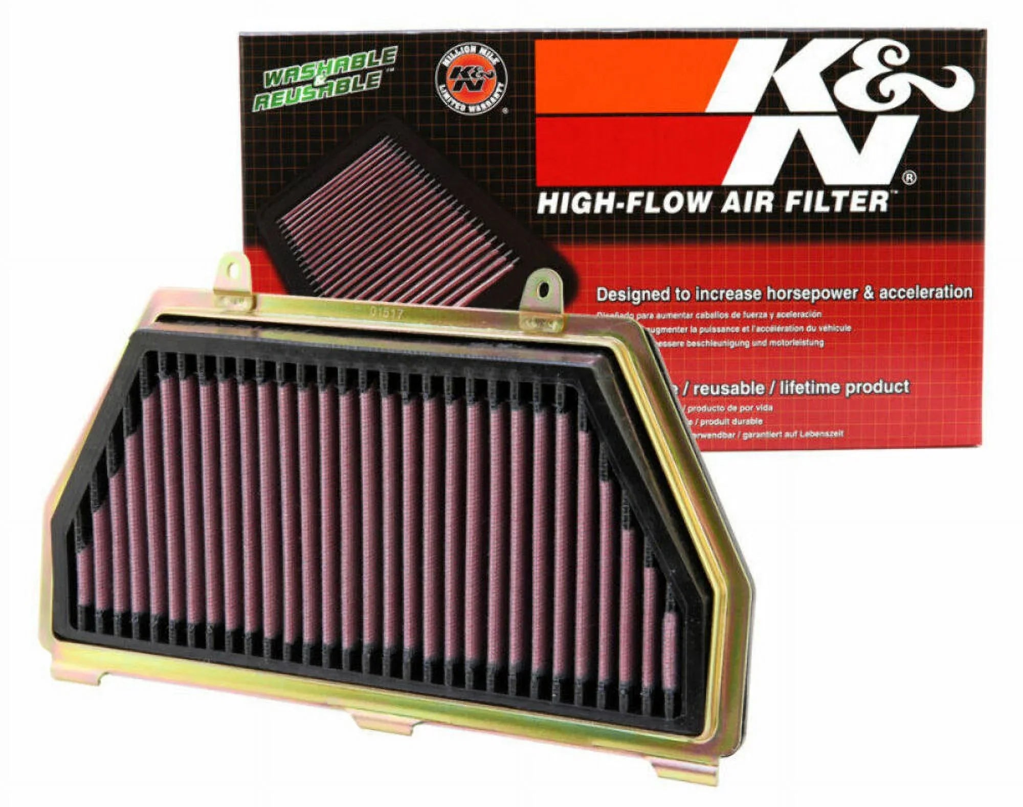 K&N Engine Air Filter: High Performance, Premium, Powersport Air Filter: 2007-2019 HONDA (CBR600RR, CBR600RR ABS, CBR600 RA) HA-6007