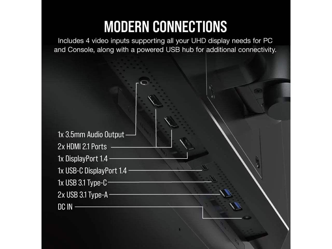 CORSAIR XENEON 32UHD144 32-Inch IPS UHD (3840 x 2160), FreeSync Premium, G-Sync, 144Hz Refresh Rate, DisplayHDR600 Gaming Monitor