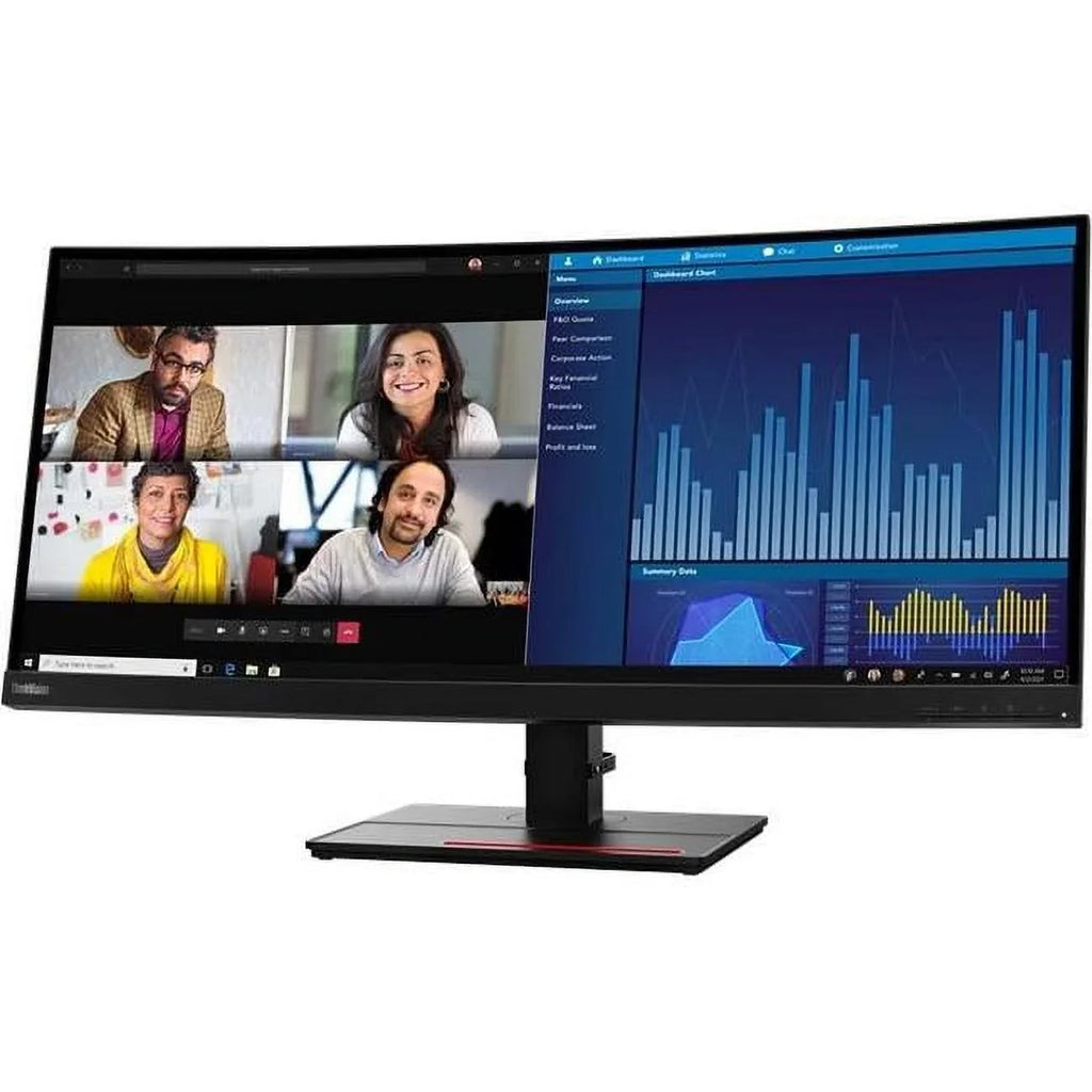 Lenovo ThinkVision P34w-20 34" Class UW-QHD Curved Screen LCD Monitor, 21:9, Raven Black